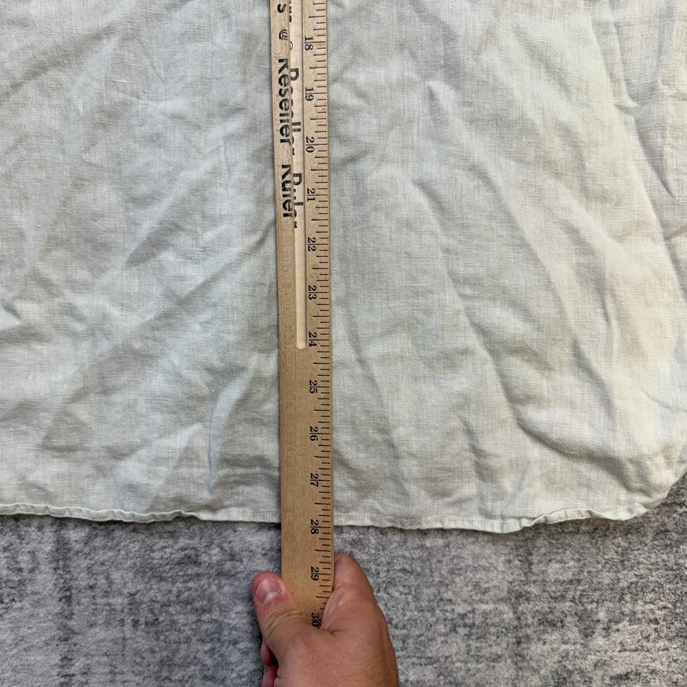 Allsaints Gilles Linen Shirt Mens Medium Beige Lightweight Quiet Luxury Coastal - Picture 11 of 12